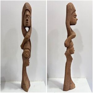 Hand Carved Wood Tribal Totem Statue